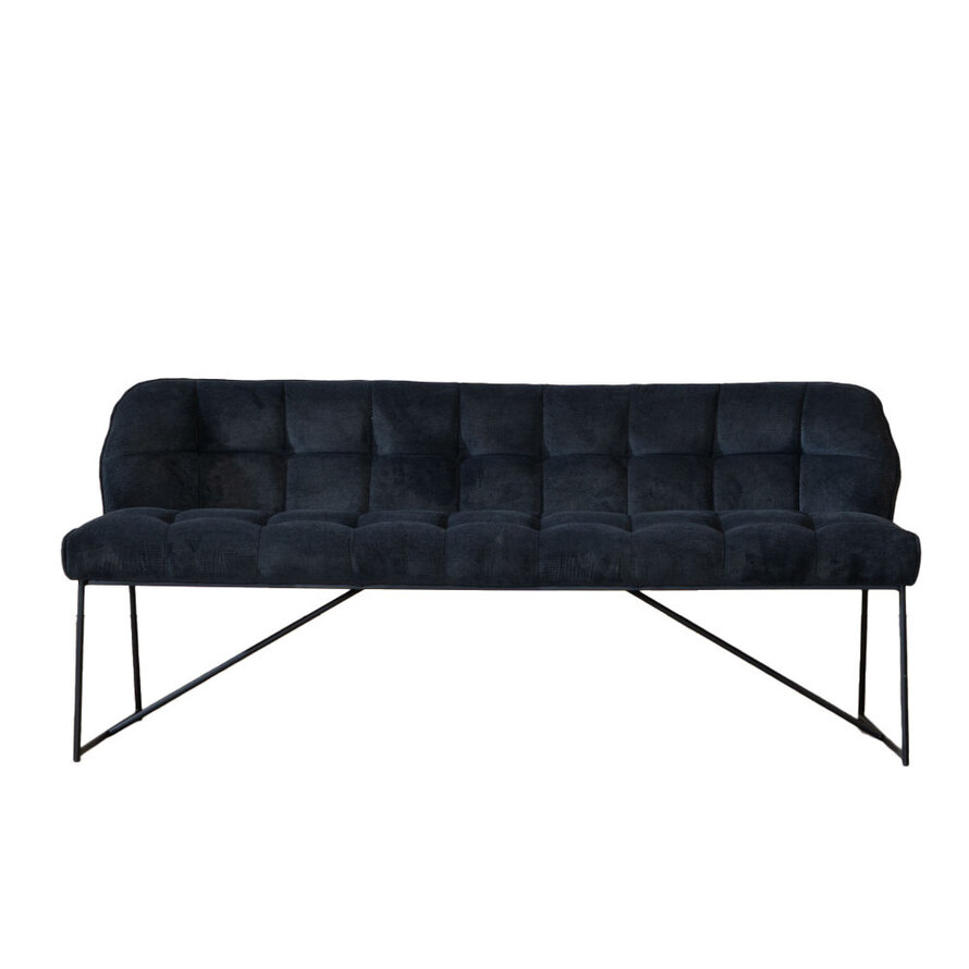 Eetkamerbank Jelle zwart polyester 220 cm