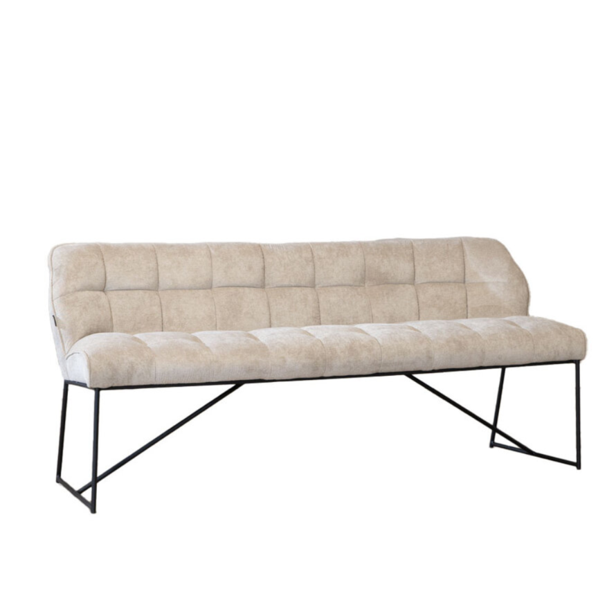 Eetkamerbank Jelle taupe polyester 155 cm