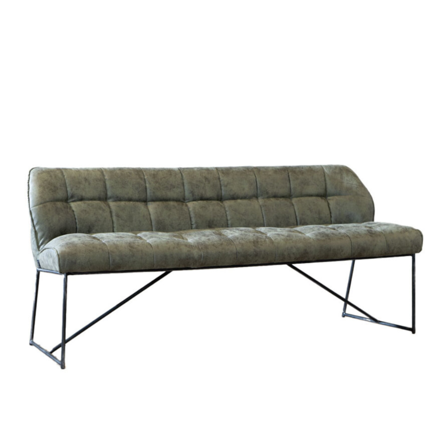 Eetkamerbank Abel olijfgroen microvezel 220 cm