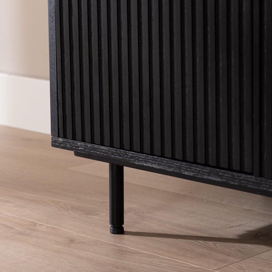 Wandkast Bradley zwart eiken 80x220 cm