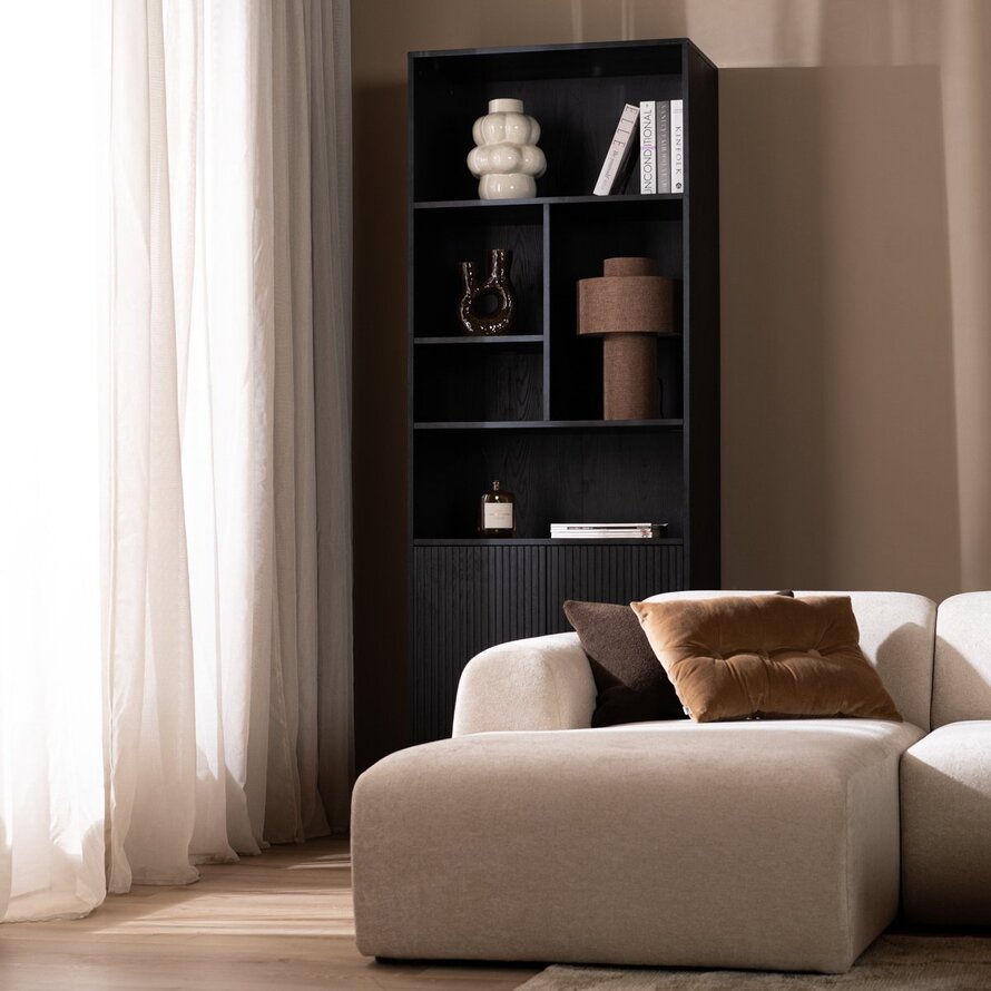 Wandkast Bradley zwart eiken 80x220 cm