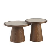 Bronx71 Salontafel set Mae travertin/rustiek eiken