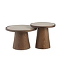 Salontafel set Mae travertin/rustiek eiken