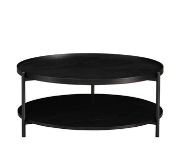 Bronx71 Salontafel Rio rond zwart eiken Ø90 cm