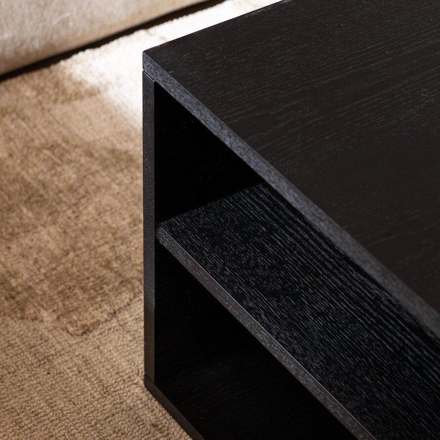 Salontafel Jaxx zwart eiken 88x46 cm