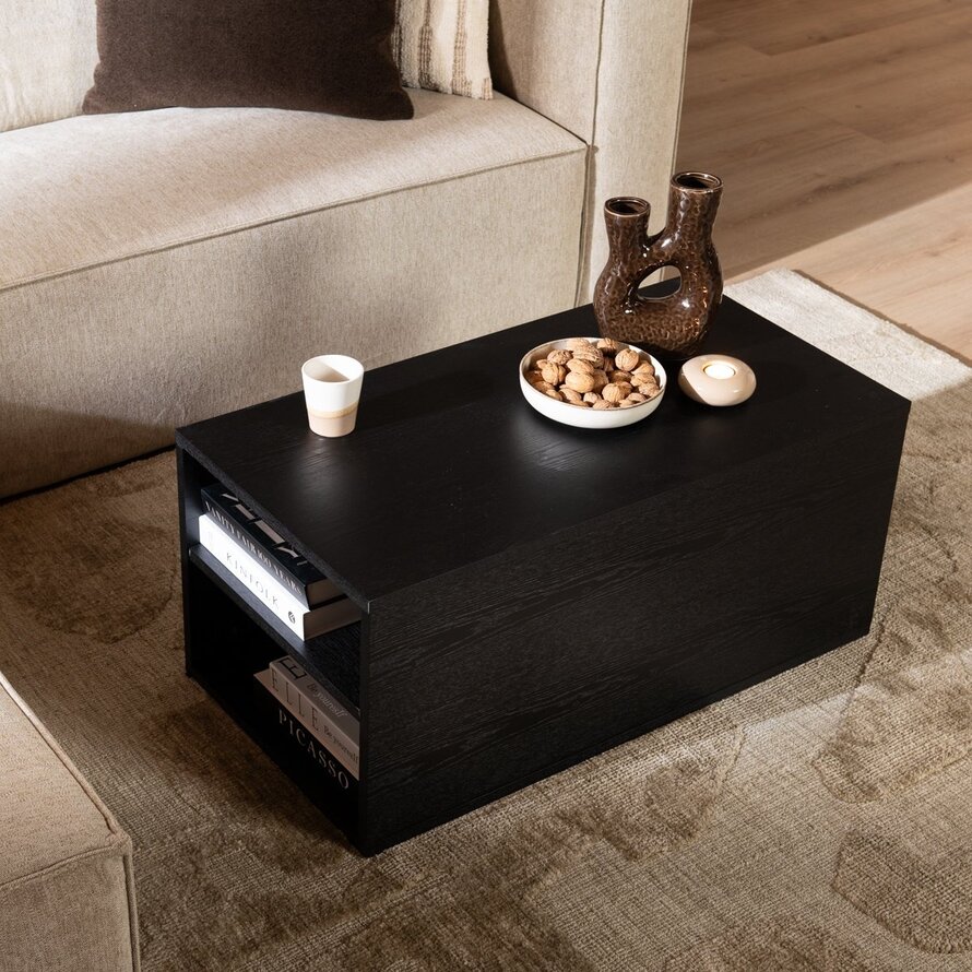 Bijzettafel Jaxx zwart eiken 88x46 cm