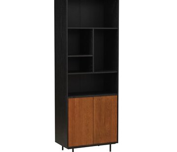 Bronx71 Wandkast Bradley zwart/rustiek eiken 80x220 cm