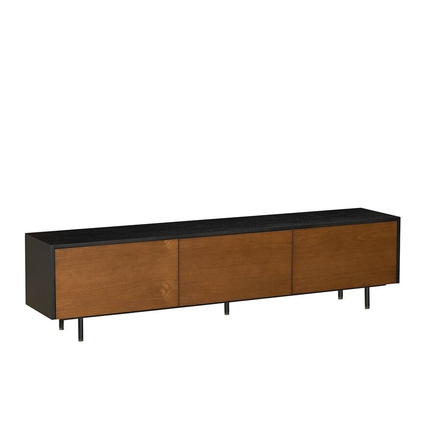 Tv-meubel Thomas zwart/rustiek eiken 180 cm