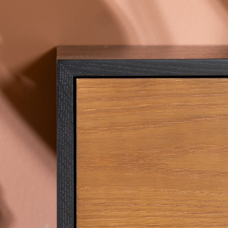 Tv-meubel Thomas zwart/rustiek eiken 180 cm