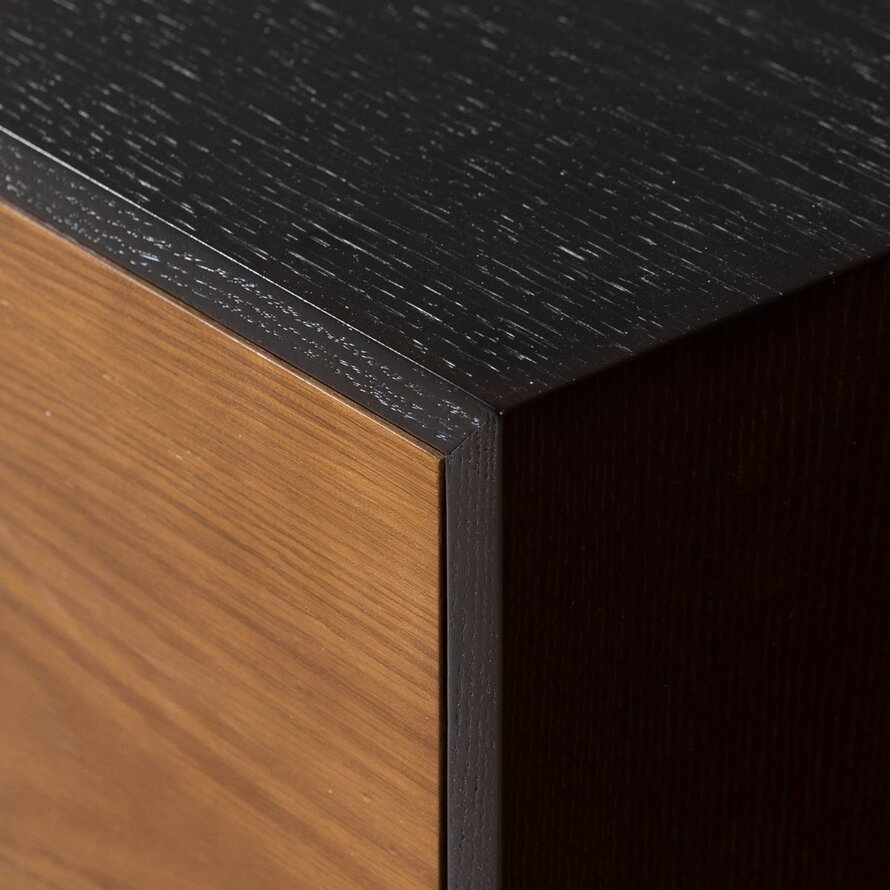 Tv-meubel Thomas zwart/rustiek eiken 180 cm