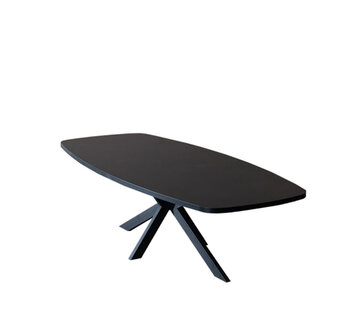 Bronx71 Eettafel Carl Deens ovaal melamine zwart 240 x 120 cm