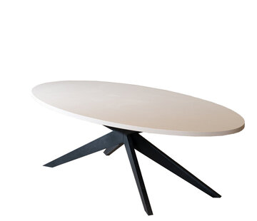 Bronx71 Eettafel Dio ovaal melamine beige 270 x 130 cm