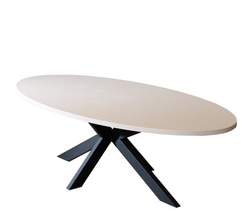 Bronx71 Eettafel Carl ovaal melamine beige 270 x 130 cm