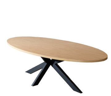 Bronx71 Eettafel Carl ovaal melamine eiken 270 x 130 cm