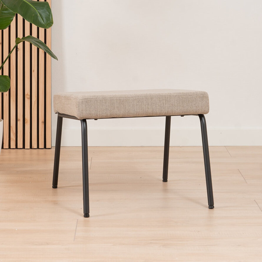 Fauteuil met hocker Espen taupe gerecycled polyester