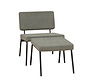 Fauteuil met hocker Espen groen gerecycled polyester