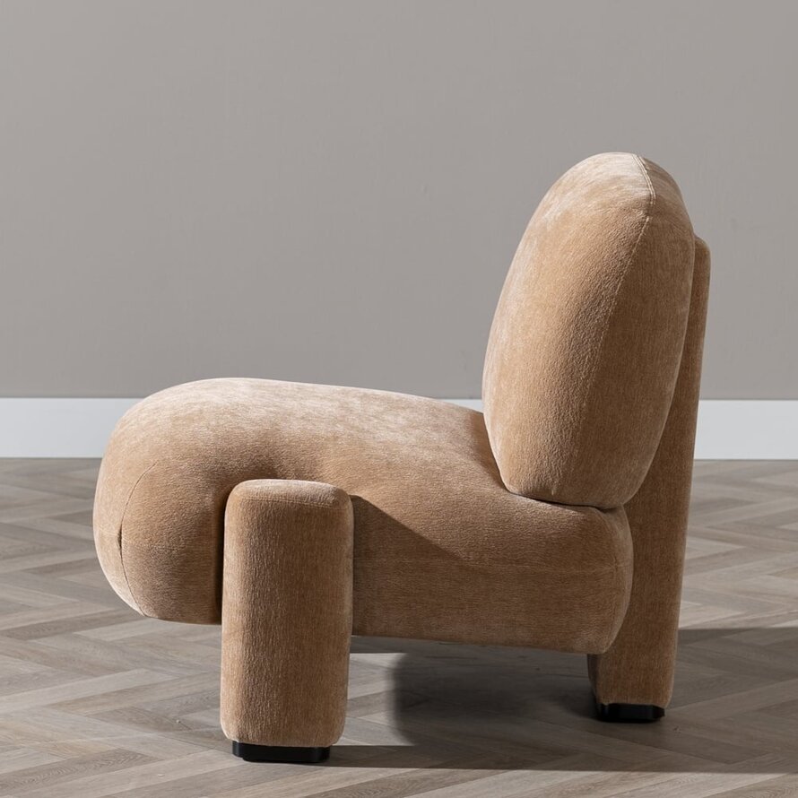 Fauteuil Louise chenille terracotta