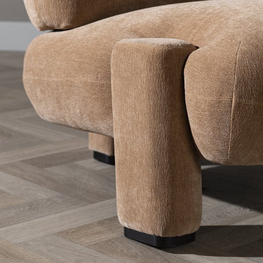 Fauteuil Louise chenille terracotta