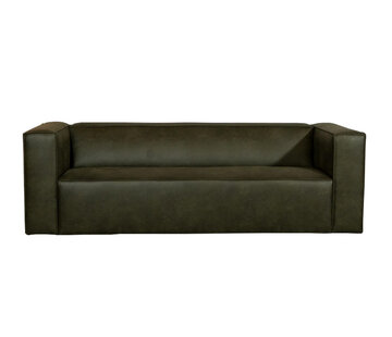 Bronx71 3-zitsbank Memphis olijfgroen eco-leer