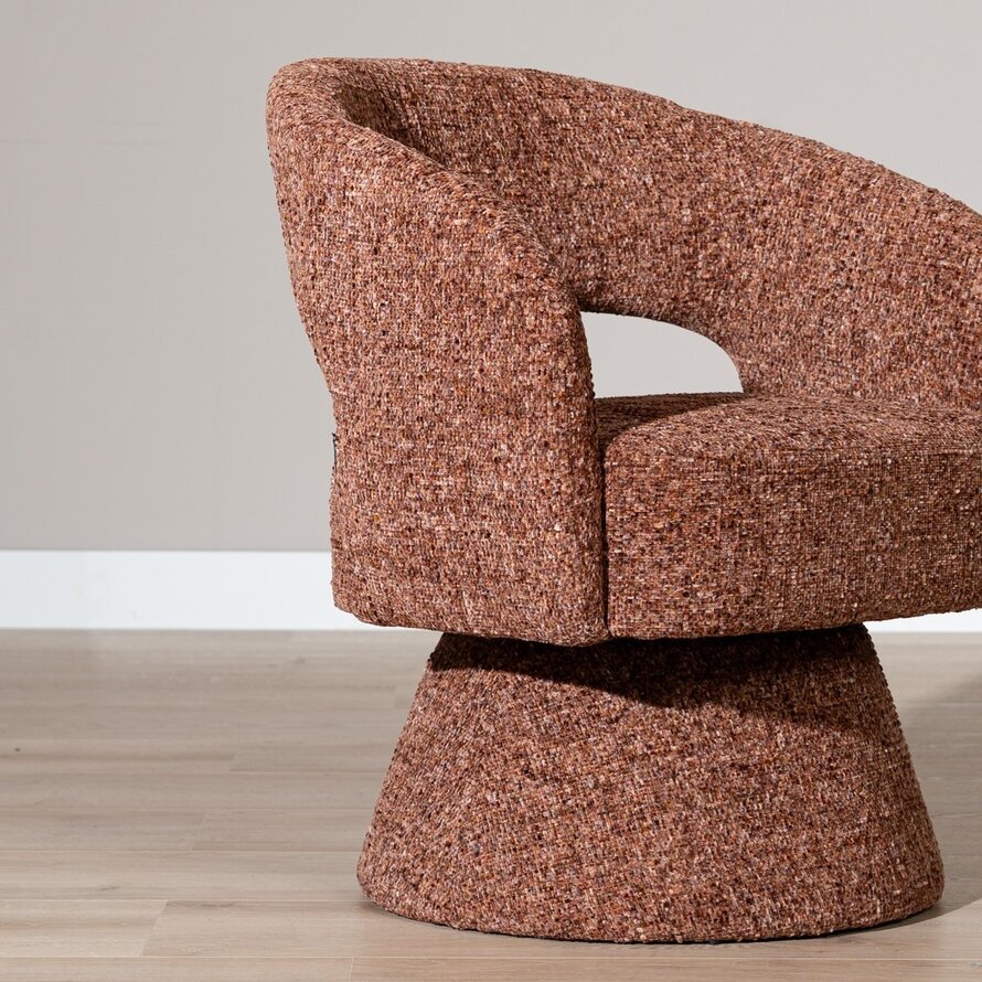 Fauteuil Josh draaibaar chenille koper
