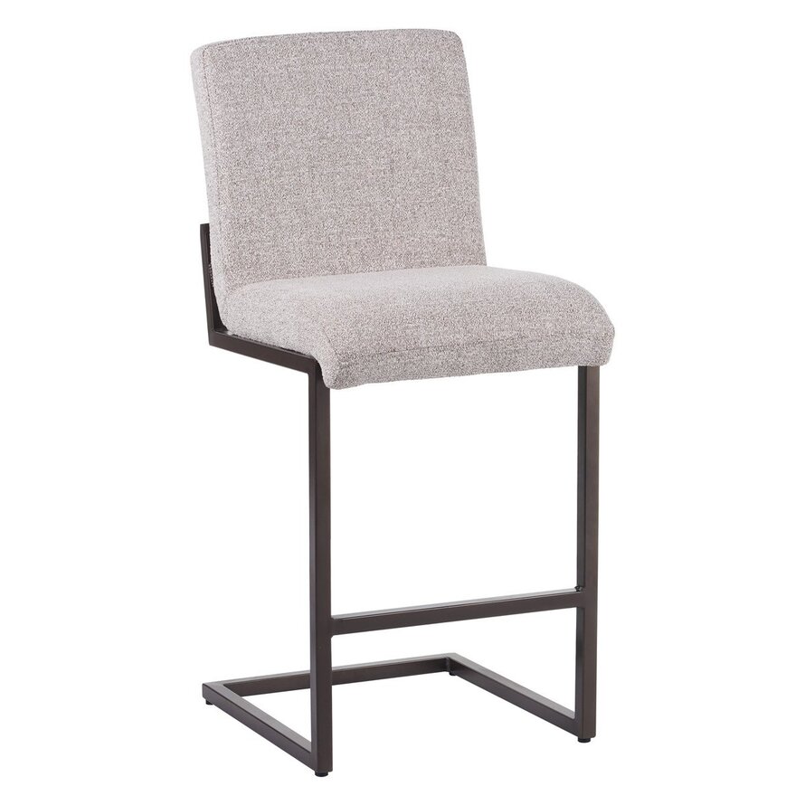 Barkruk Lio polyester off white/bruin 70 cm