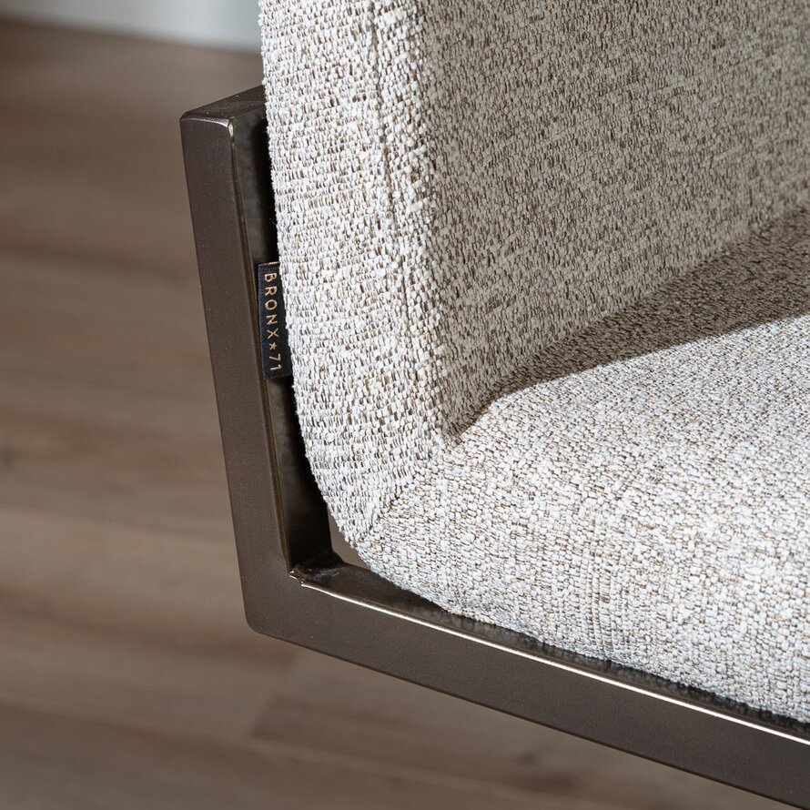 Barkruk Lio polyester off white/bruin 70 cm