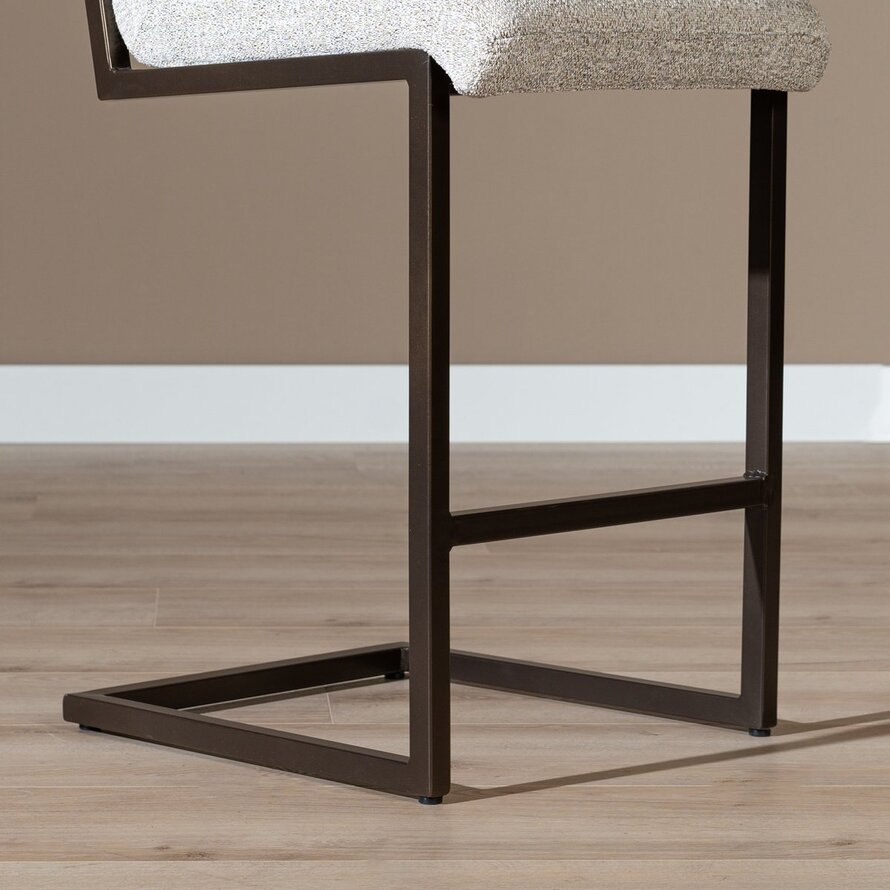 Barkruk Lio polyester off white/bruin 70 cm