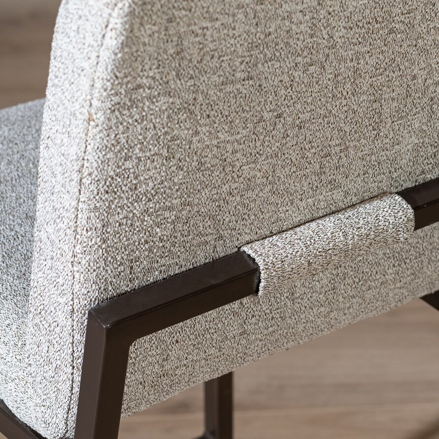 Barkruk Lio polyester off white/bruin 70 cm