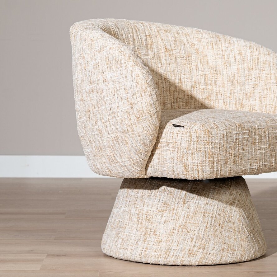 Fauteuil Lenn draaibaar chenille beige