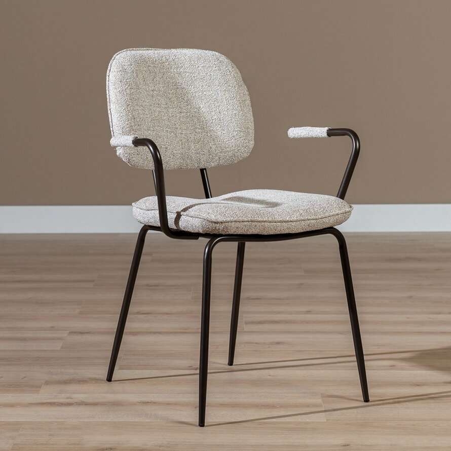 Stoel Jethro polyester off white/bruin