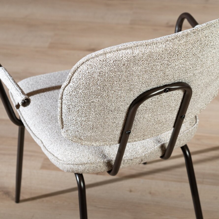 Stoel Jethro polyester off white/bruin
