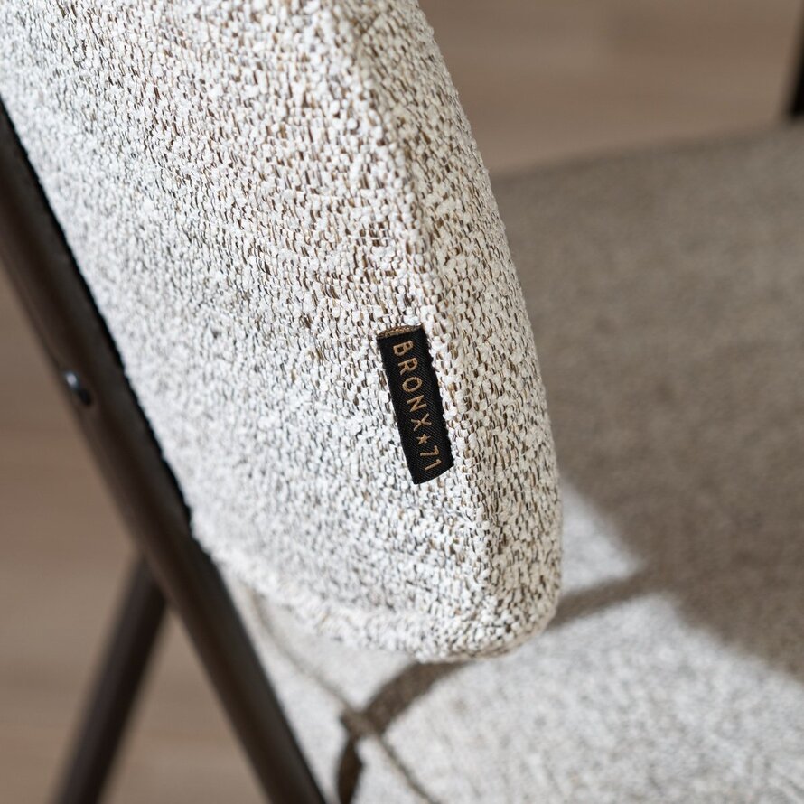 Stoel Jethro polyester off white/bruin
