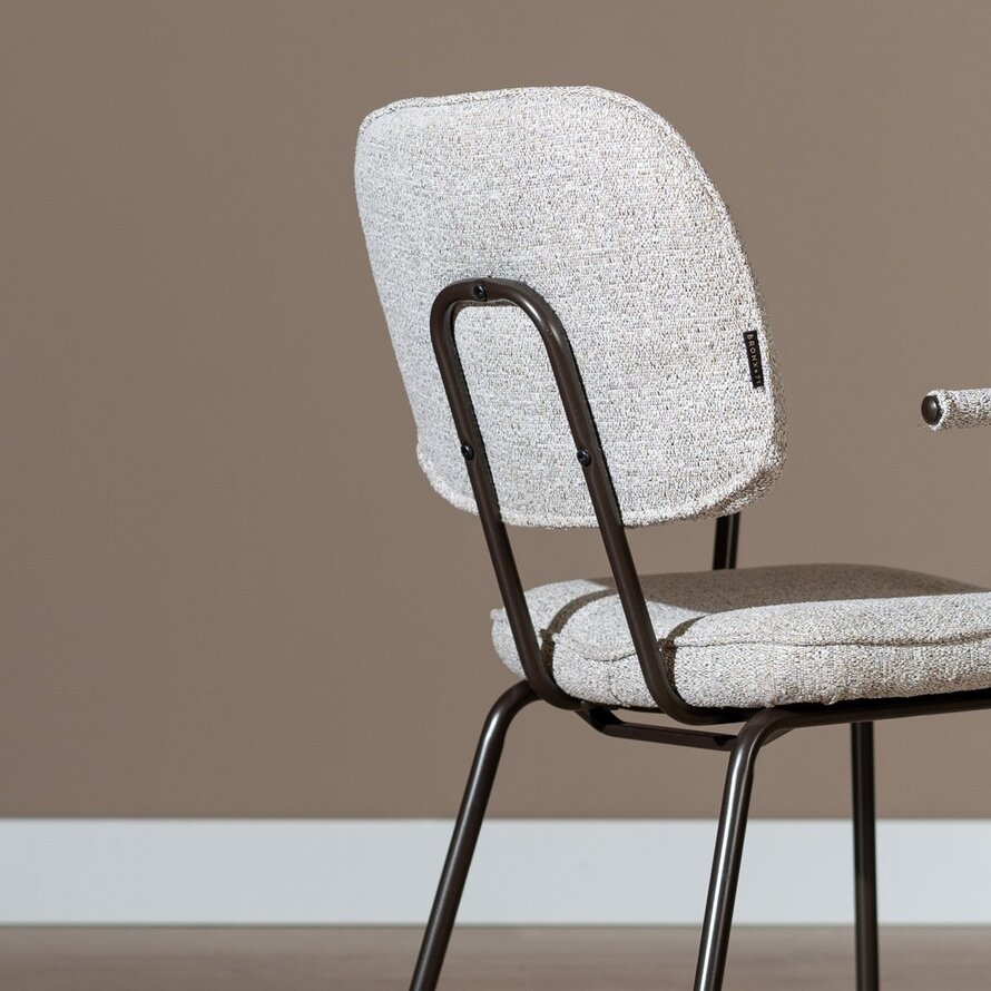 Stoel Jethro polyester off white/bruin