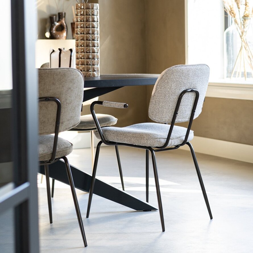 Stoel Jethro polyester off white/bruin
