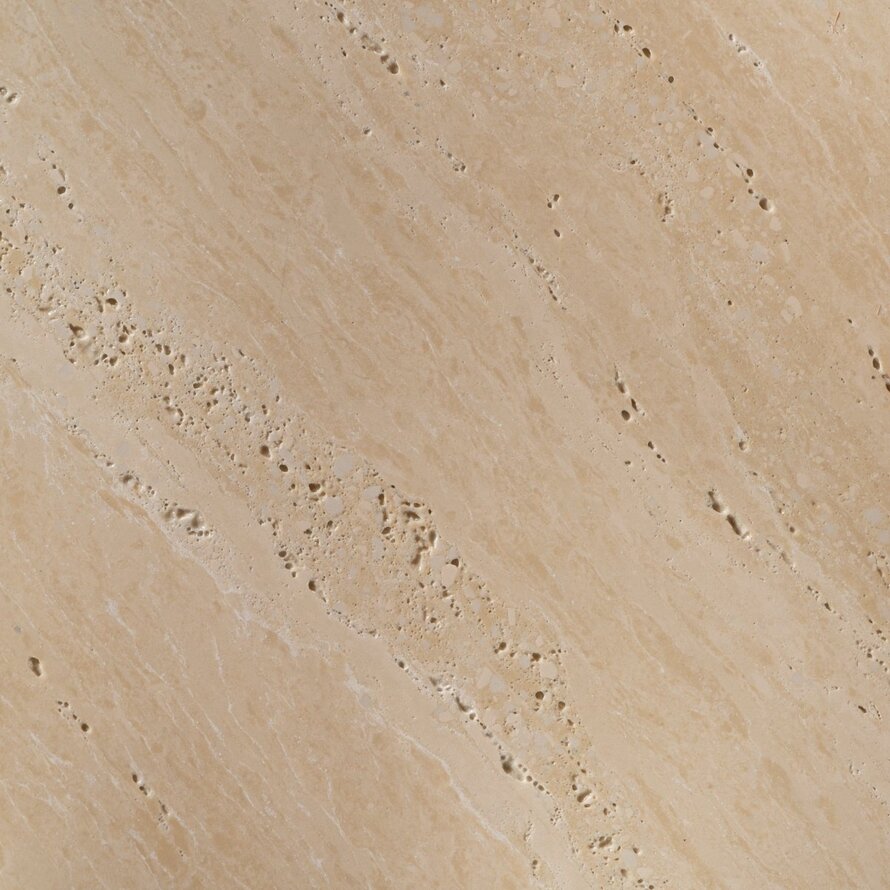 Salontafel Sef rond set van 2 taupe/travertin