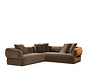 Hoekbank links Palermo velvet bruin