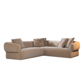 Bronx71 Hoekbank links Palermo velvet taupe
