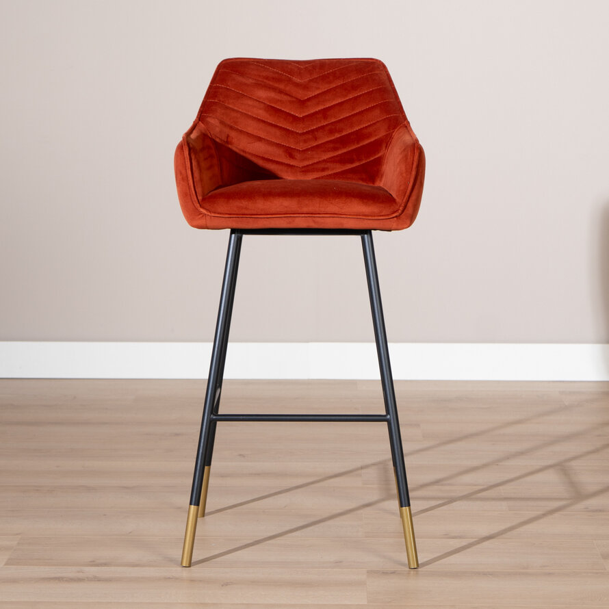 Barkruk Fiona koper velvet 65 – 78 cm