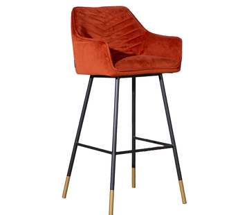 Bronx71 Barkruk Fiona koper velvet 65 – 78 cm