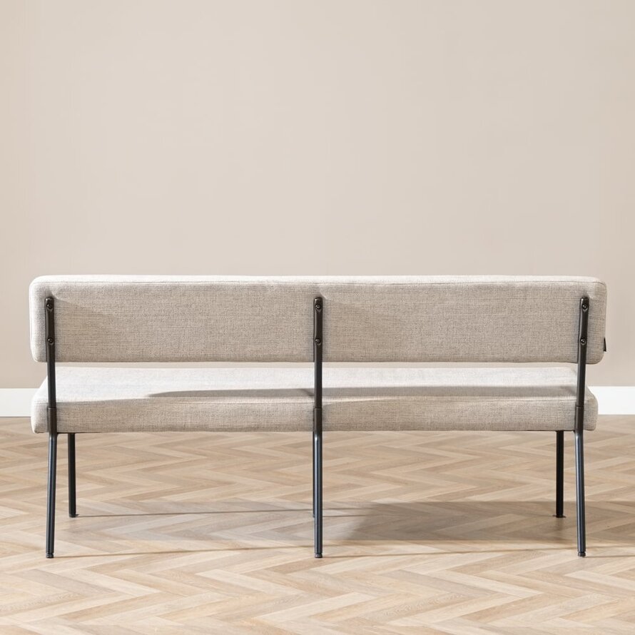 Eetkamerbank Espen taupe gerecycled polyester 160 cm