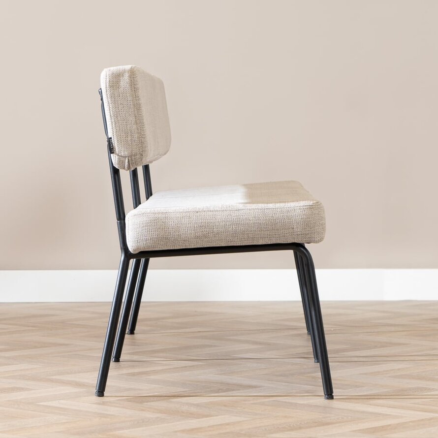 Eetkamerbank Espen taupe gerecycled polyester 160 cm