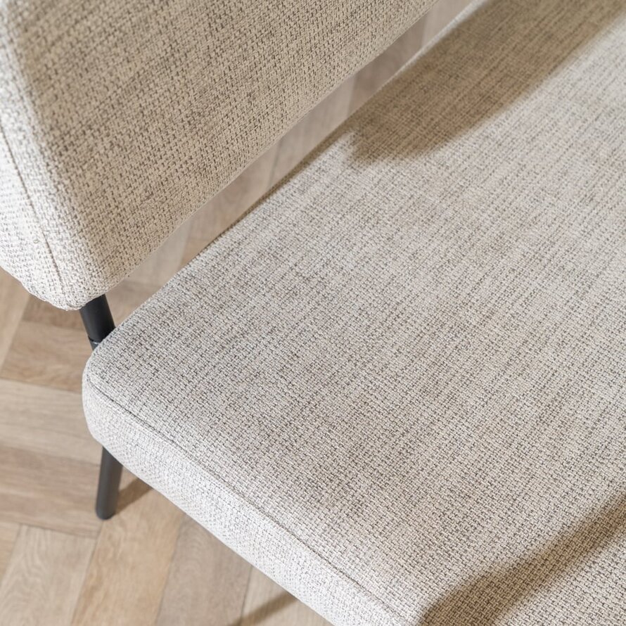 Eetkamerbank Espen taupe gerecycled polyester 160 cm