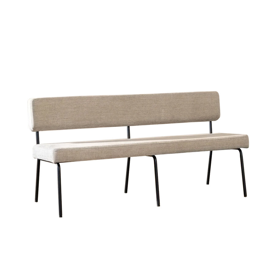 Eetkamerbank Espen taupe gerecycled polyester 160 cm
