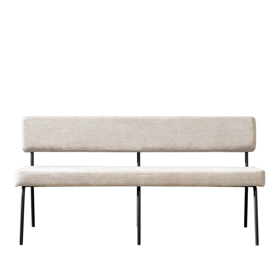Eetkamerbank Espen taupe gerecycled polyester 160 cm