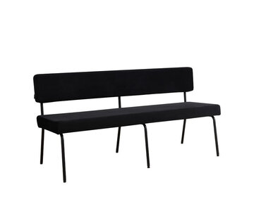 Bronx71 Eetkamerbank Espen zwart velvet 160 cm