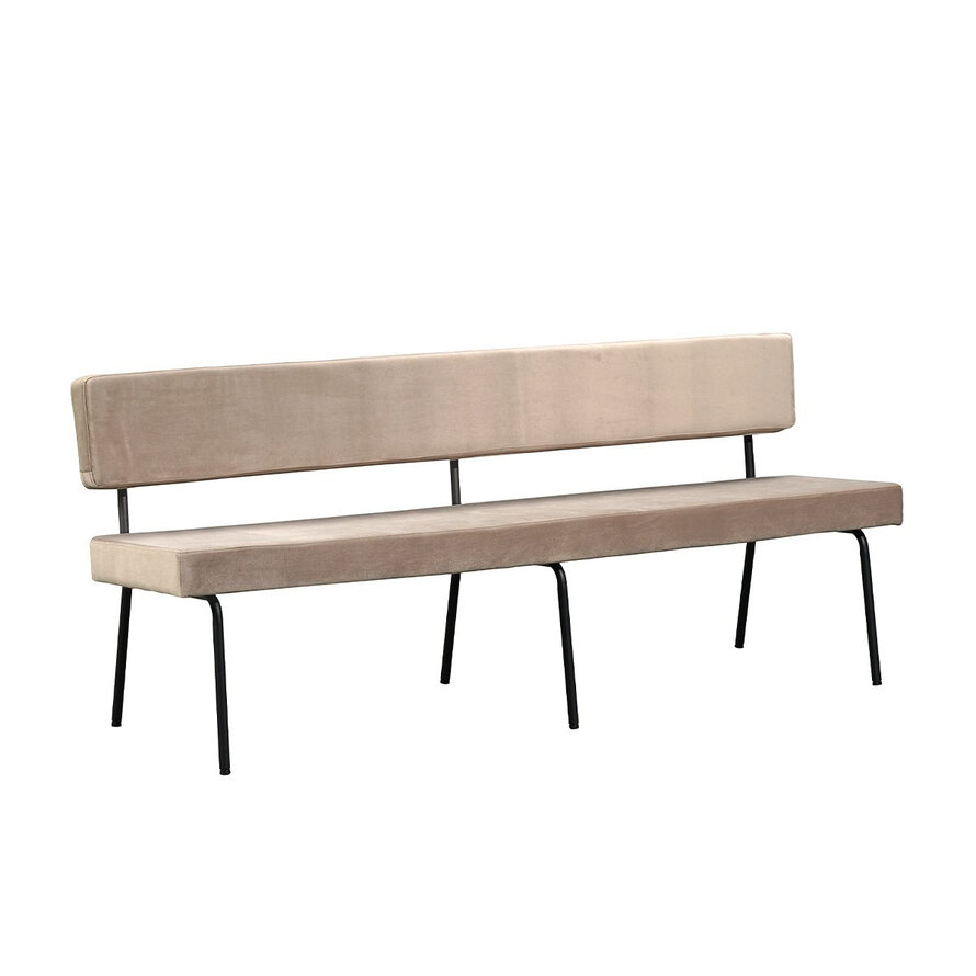 Eetkamerbank Espen taupe velvet 190 cm