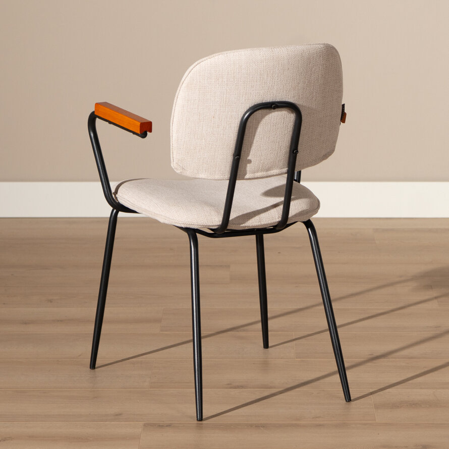Stoel Oskar beige gerecycled polyester