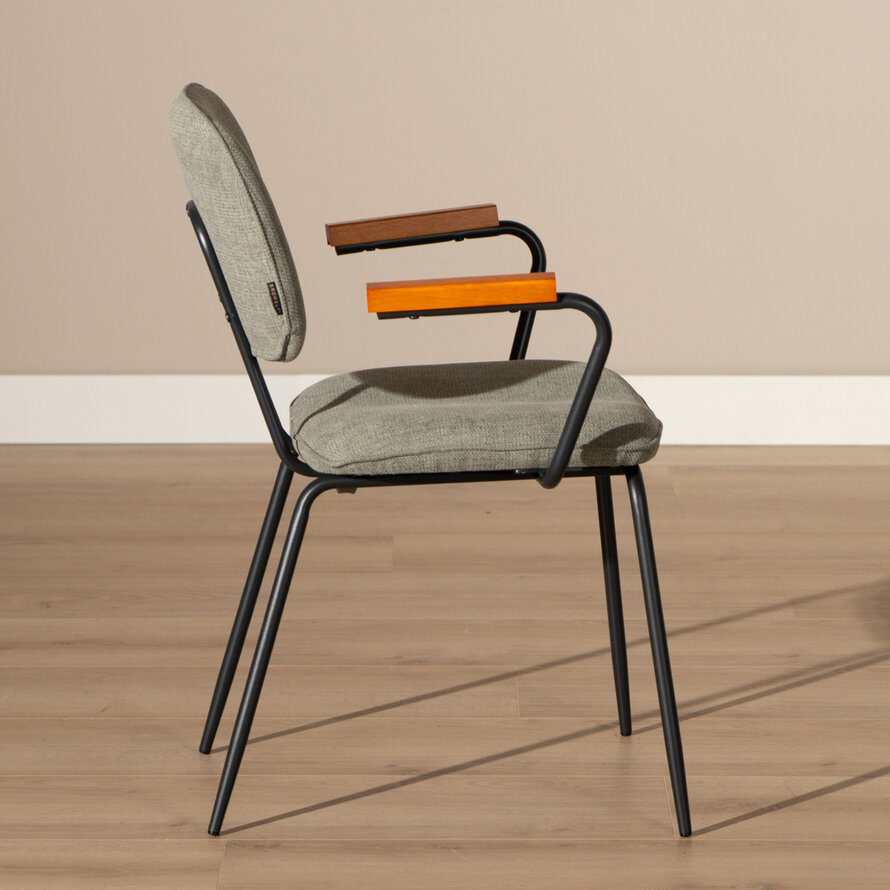Stoel Oskar groen gerecycled polyester