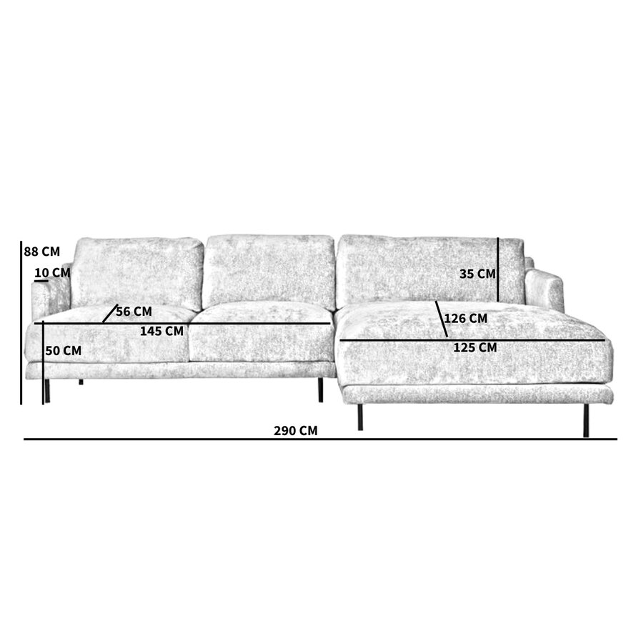 Hoekbank rechts Denver beige eco-leer