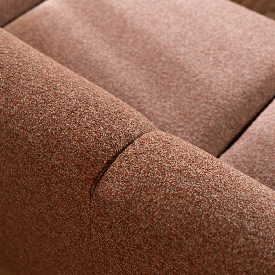 Hoekbank Maine bouclé stof rood/roze rechts